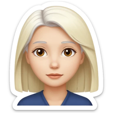 Güzel sarışın bir kadın kıyafeti beyaz saçları düz sticker