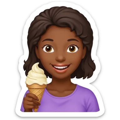 black woman eats ice cream  sticker