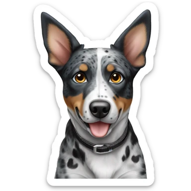 Black and white spotted Australian cattle dog blue eyes sticker