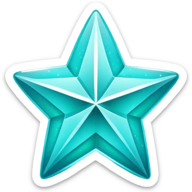 teal star with sparkles sticker