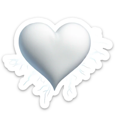 White lightning heart sticker
