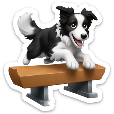 Border collie jumping over anvil sticker
