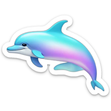 Pastel gradient hue dolphin sticker