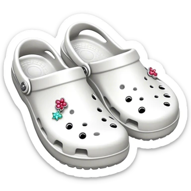 White crocs with pretty charms  sticker
