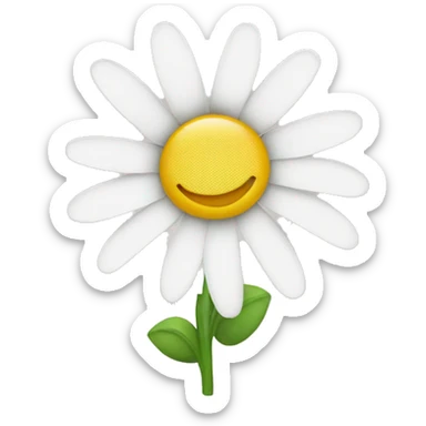 daisy flower with two pedals sticker