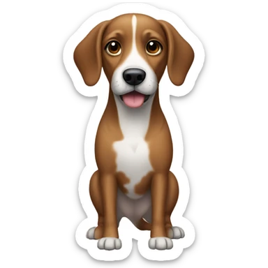 brown dog with black lines, long legs, a white spot on the muzzle and legs sticker