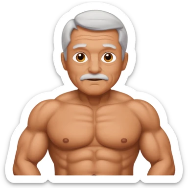 Grandpa that has muscles and is pregnant sticker