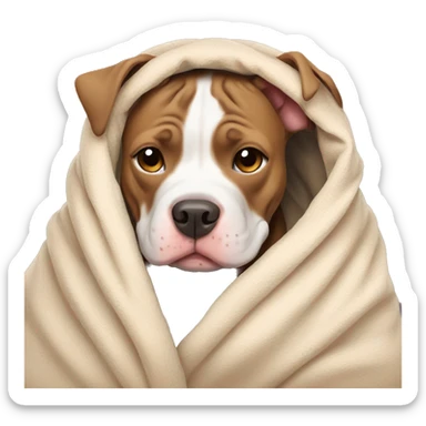 Pitbull swaddled in a cozy blanket sticker