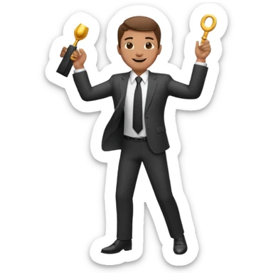 businessman celebrating full body sticker