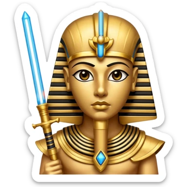 King tut with crossed lightsabers  sticker