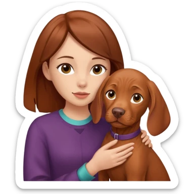 hungarian vyzsla with a brunette girl sticker