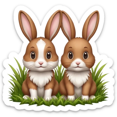 2 rabbits mating sticker