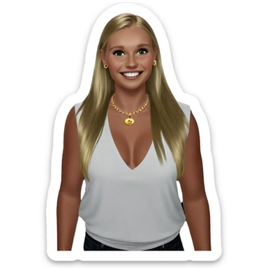 blonde girl with jewelry smile sticker