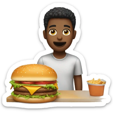 someone eating a burger sticker
