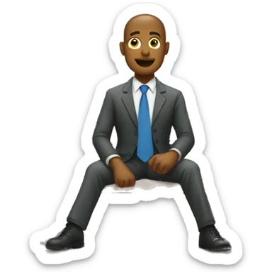 a man in tie sitting on a park bench sticker