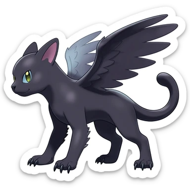 Noibat-Absol-Nargacuga-Litten-Torracat-fusion-Fakemon-Pokémon-creature  sticker