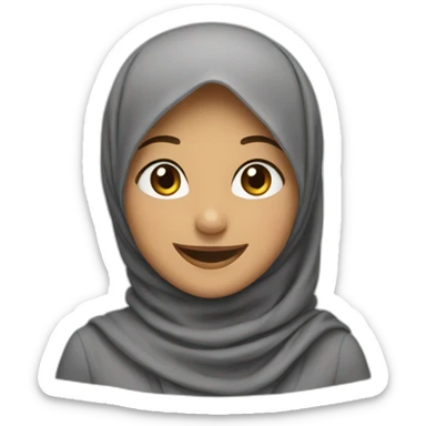 happy girl with hijab sticker