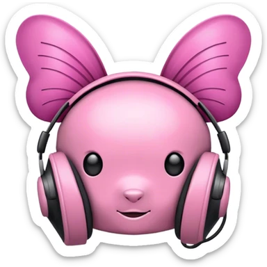 Casque avec des petits nœuds papillon roseCasque avec des petits nœuds papillon rose sticker