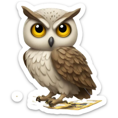 Owl with tarot cards  sticker