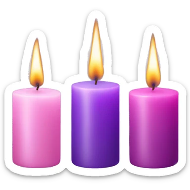 Three purple candles and one pink candle  sticker