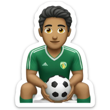 latino soccer player waiting on the bench sticker