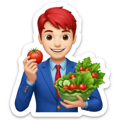 emoji de spiderman comiendo sano sticker