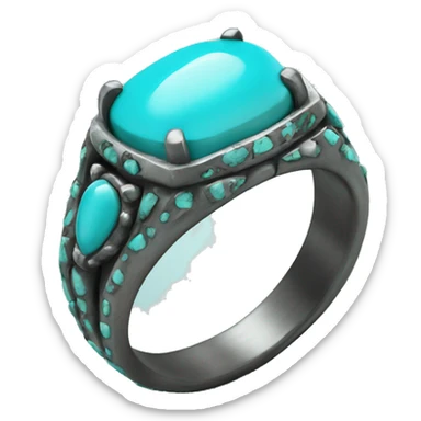 Realistic isolated turquoise ring sticker