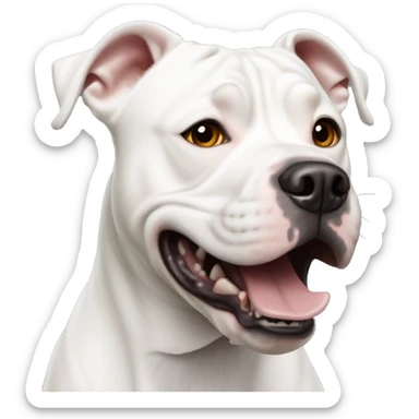 Full white Staffordshire Bull Terrier in shock sticker