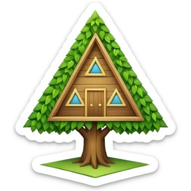 triangle tree house sticker