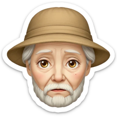 sad old women with hats with bearded sticker