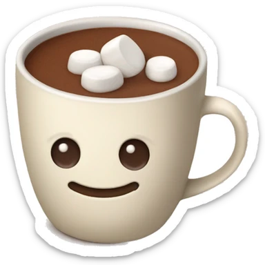hot cocoa with marshmallows  sticker