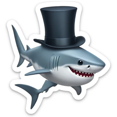 Shark with a top hat! sticker