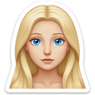 A beautiful blonde with long hair and blue eyes had an epiphany sticker