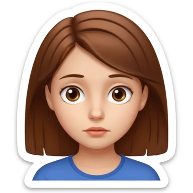 use this girl character, she is doing a thinking facial expression sticker