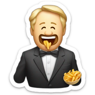 Le dictateur Poutine qui mange une poutine sticker