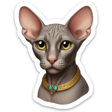 Sphinx cat with tattoos  sticker