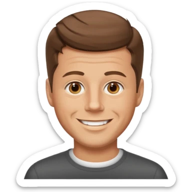 guy with a JFK style haircut that is medium brown. hazel eyes that lean green. light skin sticker