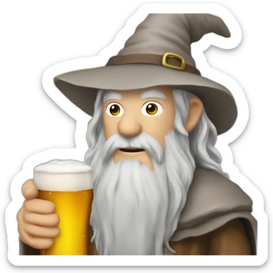 Gandalf with beer sticker