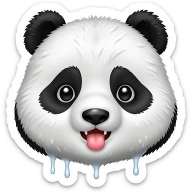 cute panda drooling sticker
