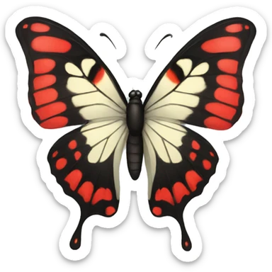 Black red butterfly sticker