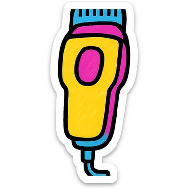 clipper, simple and clear design, vibrant and pop colors icon style sticker