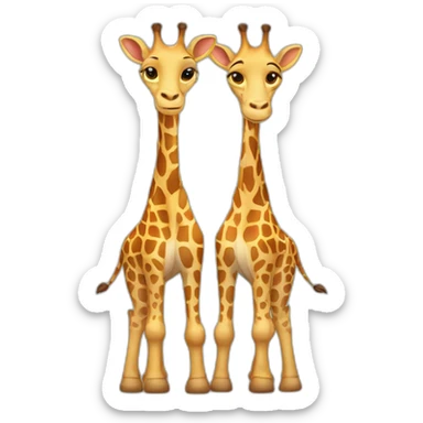 Couple girafe et rhinocéros sticker