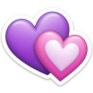 Purple pink and white hearts   sticker
