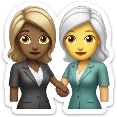 two white business women with different hair colors shaking hands sticker