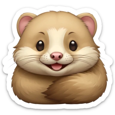 happy ferret smiling with closed eyes sticker