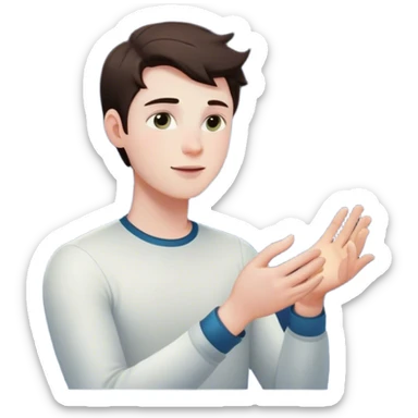 A young man floats in space, touching a star that glows and expands, shaping the universe around him. Each touch creates new light, symbolizing how his choices build his own reality. sticker