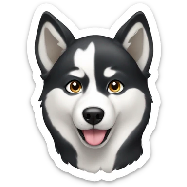Black and white short hair husky big ears sticker