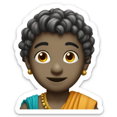 Cartoon little Krishna says wow  sticker