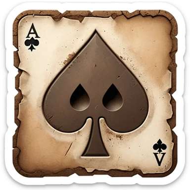 ace of spades card going into a hole of dirt in the ground sticker