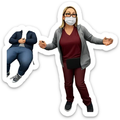 boys in glasses wearing masks sticker